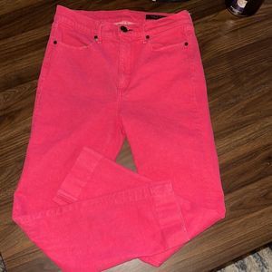 Rag and Bone pink cigarette ankle jeans